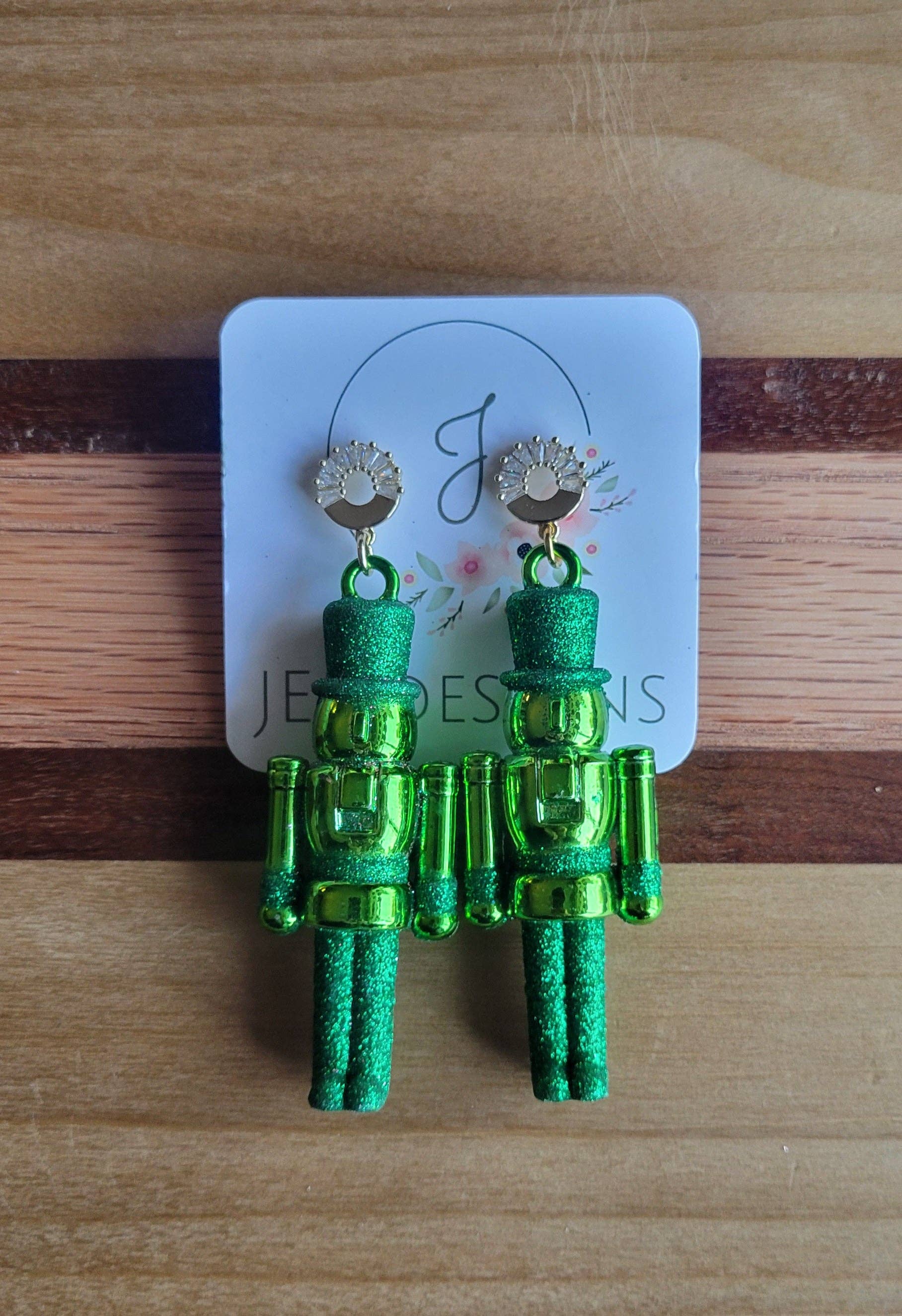 JEMdesigns - Wholesale Dangle Earrings - Green Nutcracker Earrings
