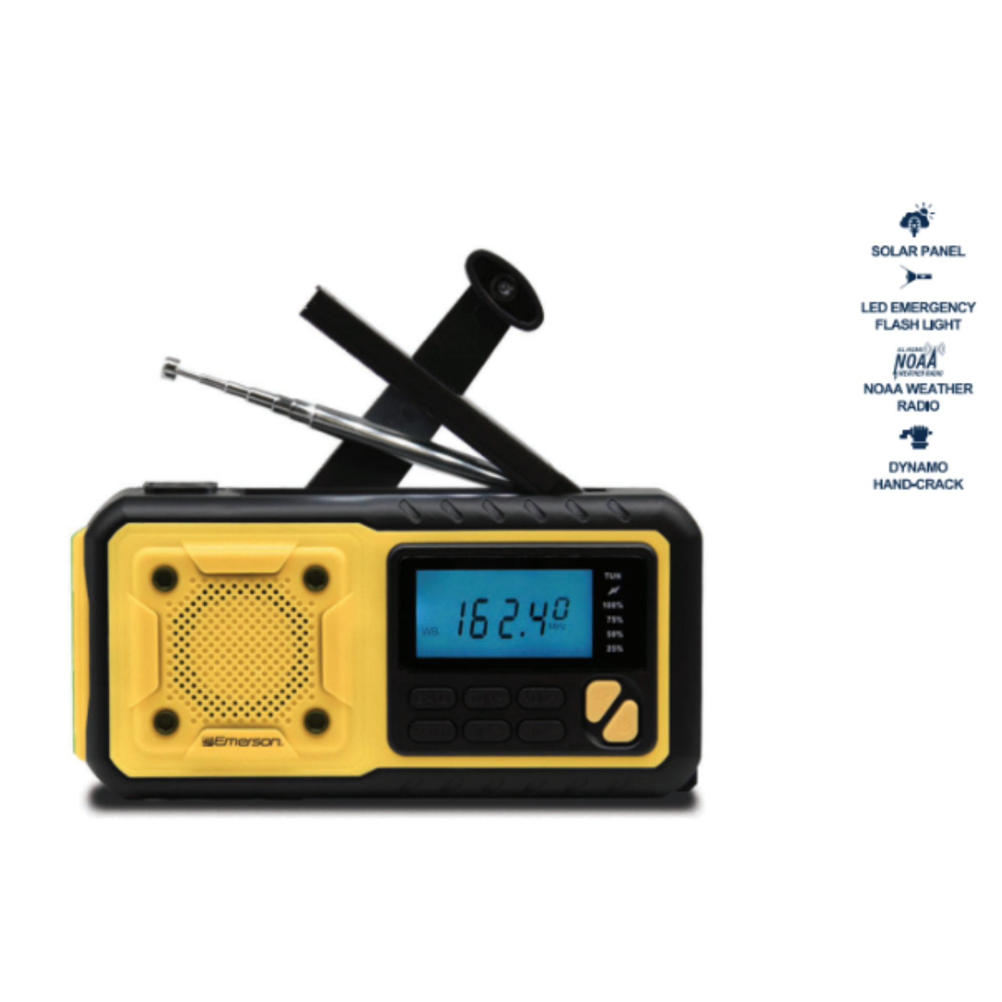 JupiterGear Home - Wholesale Portable Charger - Emerson Emergency AM/FM Radio with Weather Band & Flashlight1