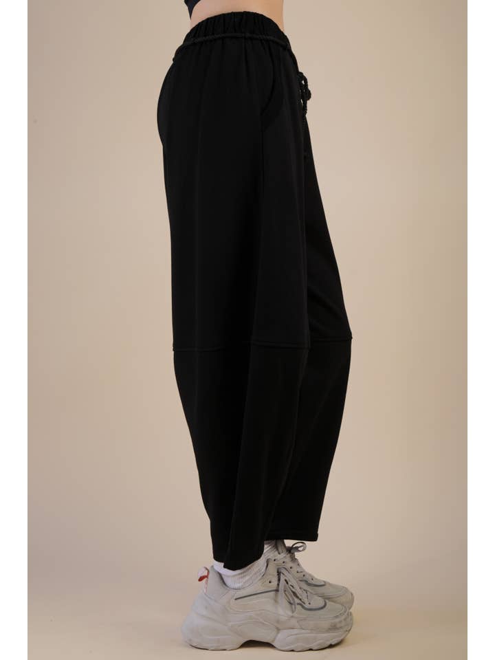 VERY J - Wholesale Pants - Women's - NP70814-Braid Waist Strip Barrel Pants15