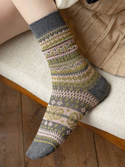 Sweetkama - Wholesale Socks - Women's - Ladies Vintage Bohemia Totem Knit Socks SKASC41776