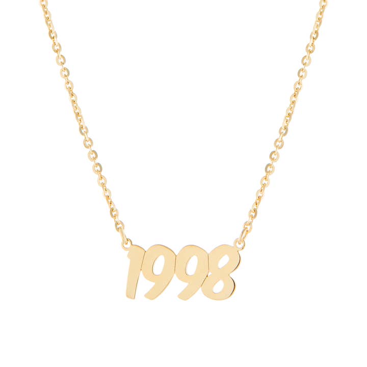 Gold over Sterling Silver Year Necklace with Extender for wholesale by Athra NJ, INC.