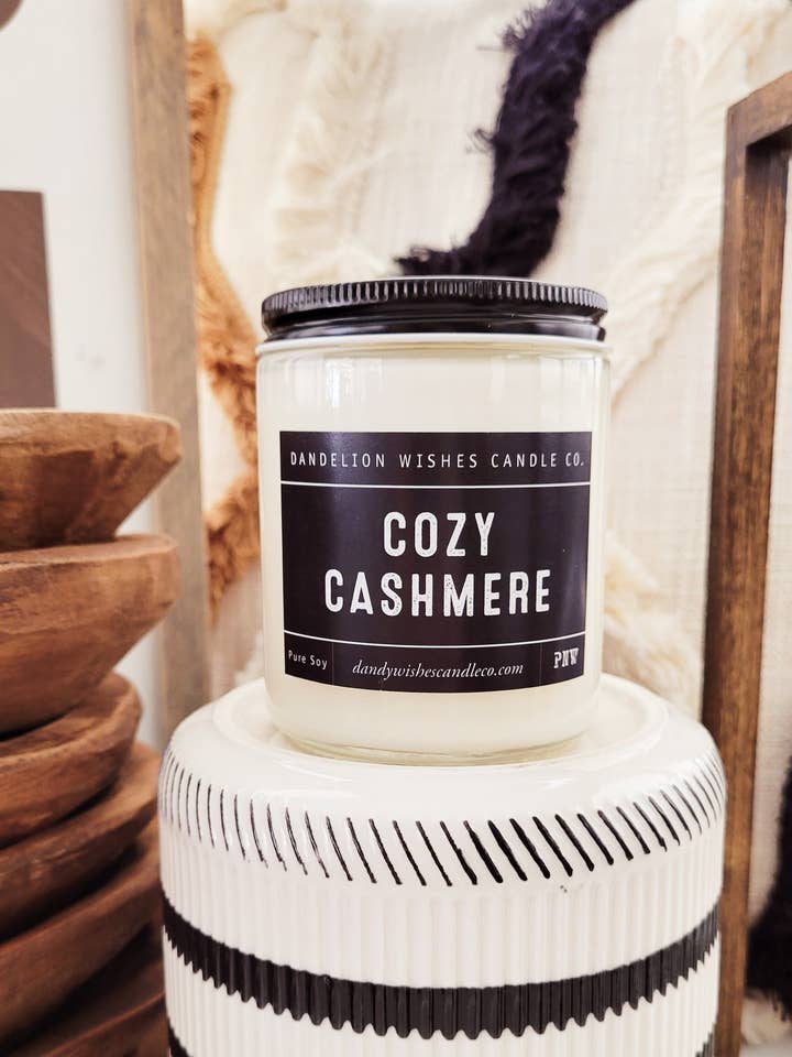 8.5 oz. Clear Jar Candle for wholesale by Dandelion Wishes Candle Co.