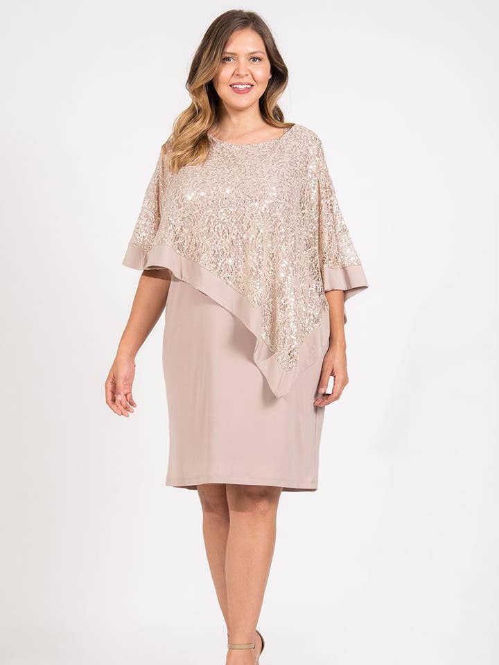Kos Couture - Wholesale Dress - Women's - R&M Richards 8749W Short Plus Size Mother Of The Bride Dress