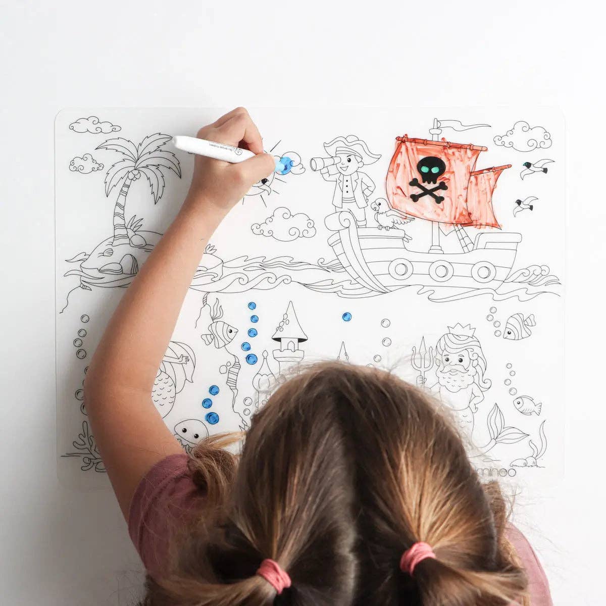 Miminoo - Vente Tapis de coloriage – enfant et bébé - Ensemble de tapis de coloriage réutilisables en silicone pour enfants - Atlantis1
