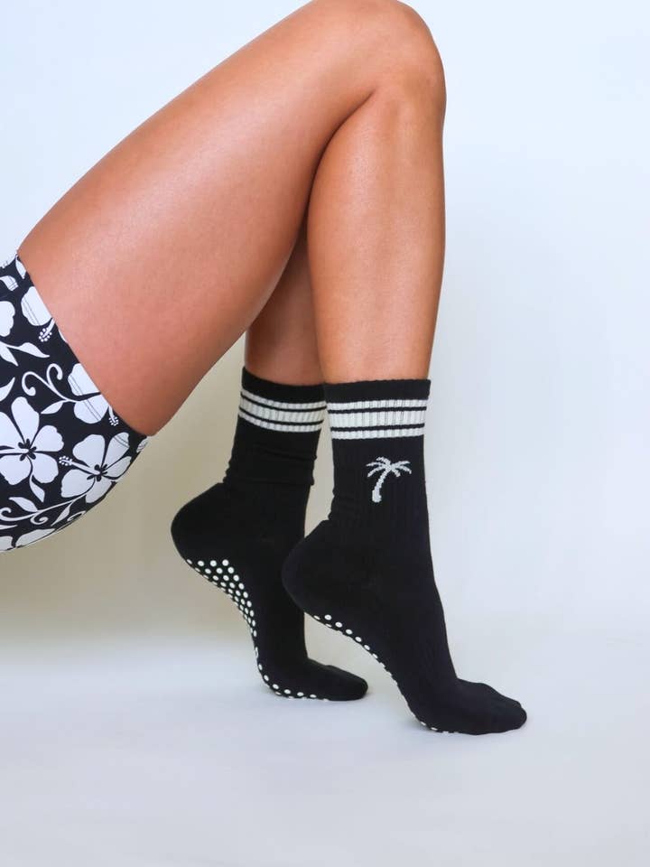 The Palm Grip Socks - Black for wholesale by California Grip Socks