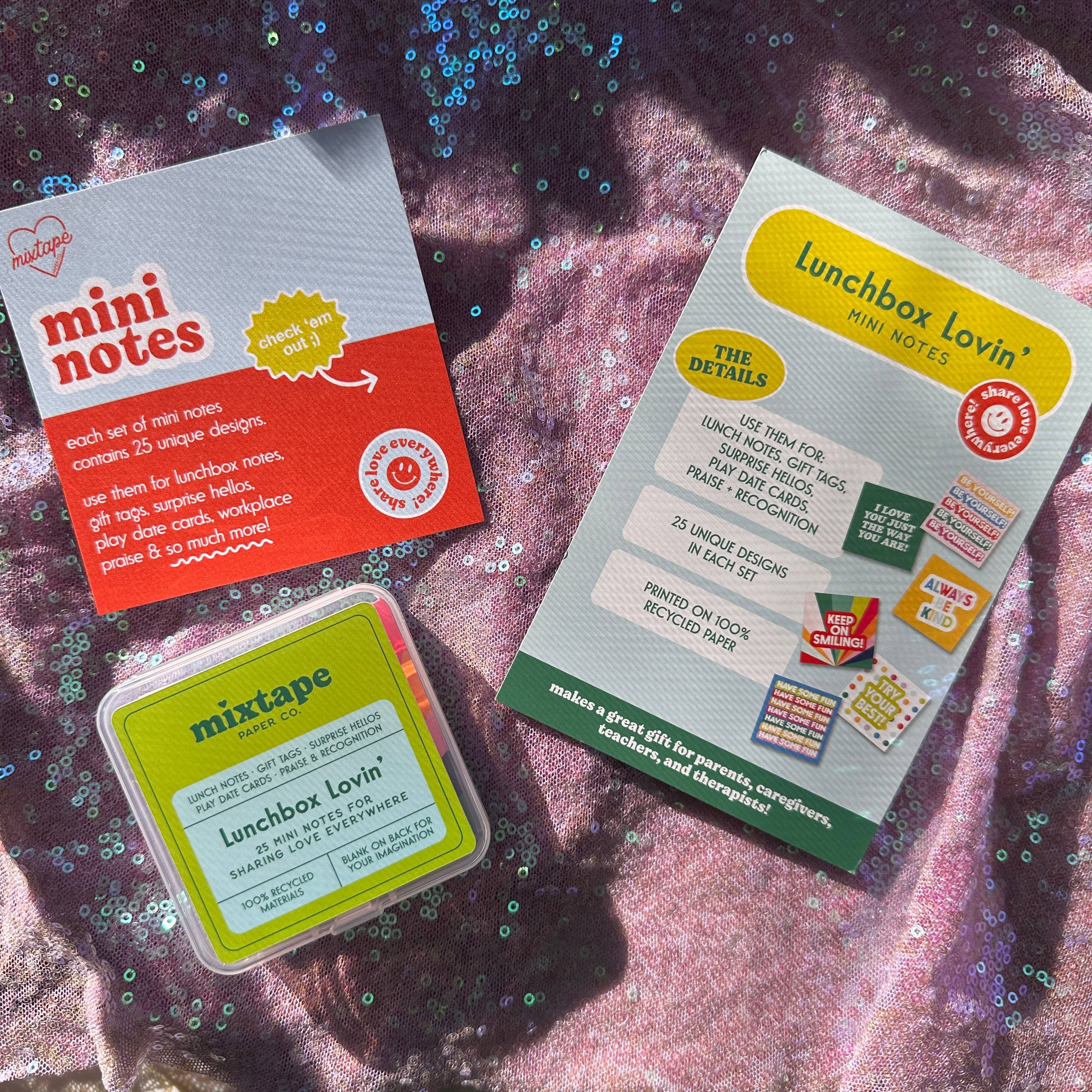 Mixtape Paper Co. – wholesale Kontorsmateriel/Notecard Set – LUNCHBOX LOVIN’ ✨ mini-lappar5