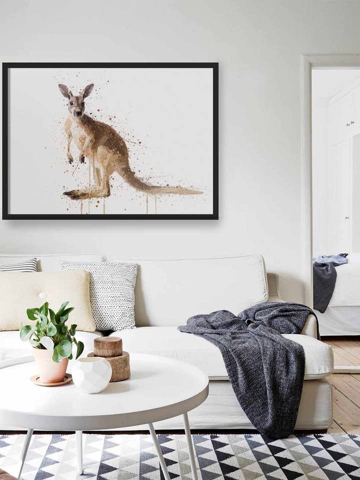 Stampa artistica da parete con canguro per la vendita all'ingrosso da parte di We Love Prints