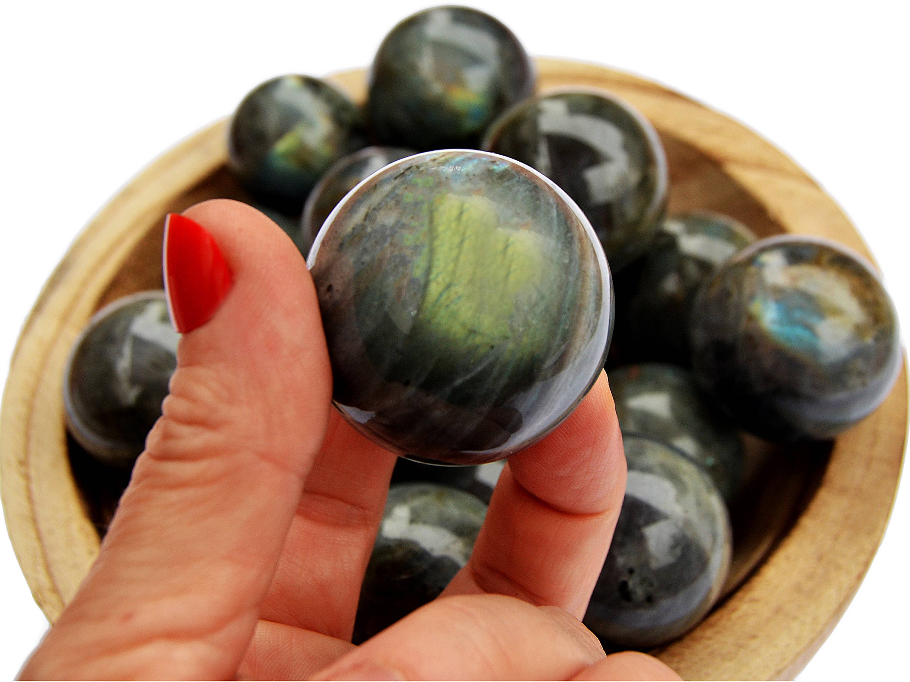 Kaia & Crystals - Wholesale Spirituele steen/kristal - Labradoriet kristallen bol (25 mm - 40 mm)2