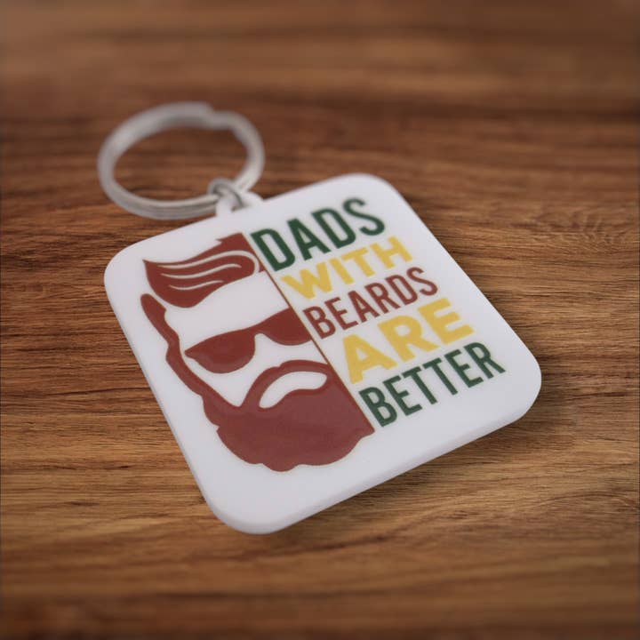 Happyink.co – wholesale Keychain – Men's – Dads with Beards are Better Keychain, for Dad, funny gift5