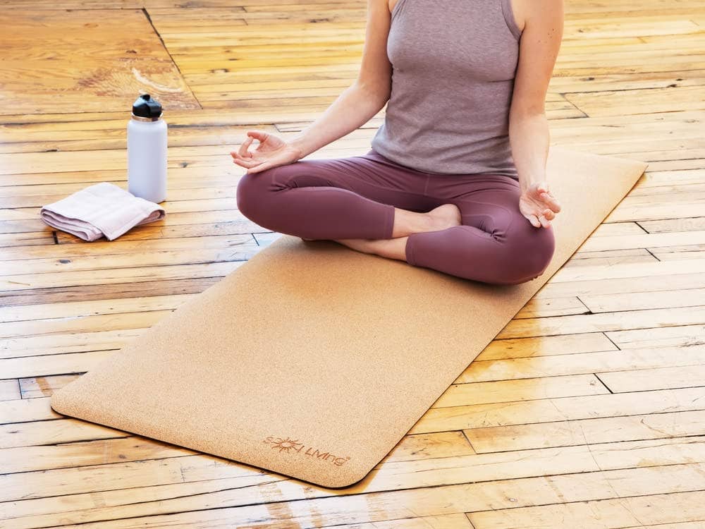Yoga Mat Cork Non Slip Extra Thick Exercise Mat - Brown for wholesale on Faire6
