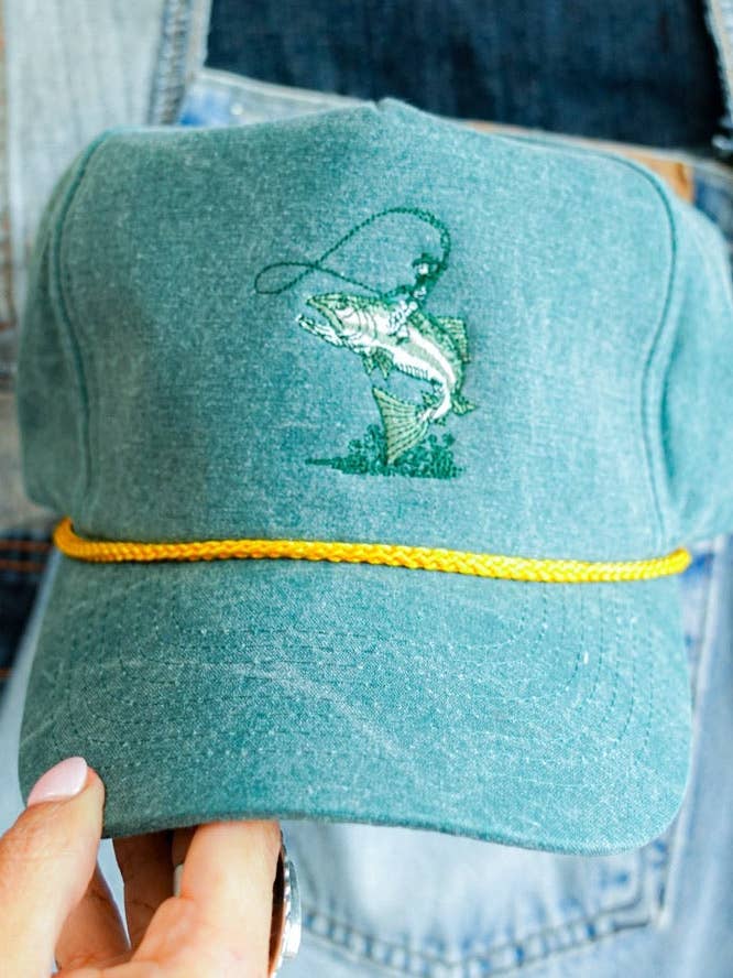 COWBOY RIDING A FISH CANVAS CAP for wholesale by Summer Tees