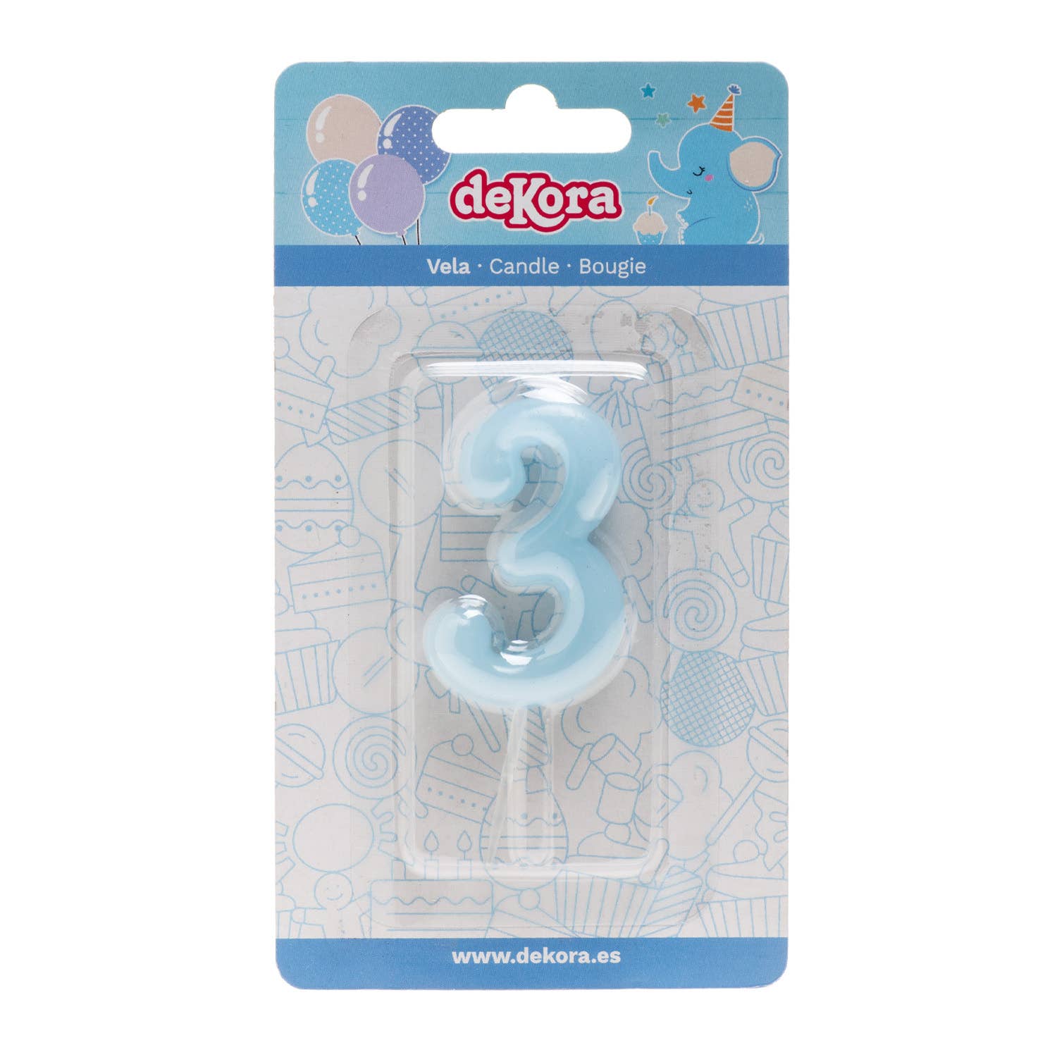 Azul Claro Vela de cumpleaños para decorar tartas, azul bebé de venta al por mayor en Faire11