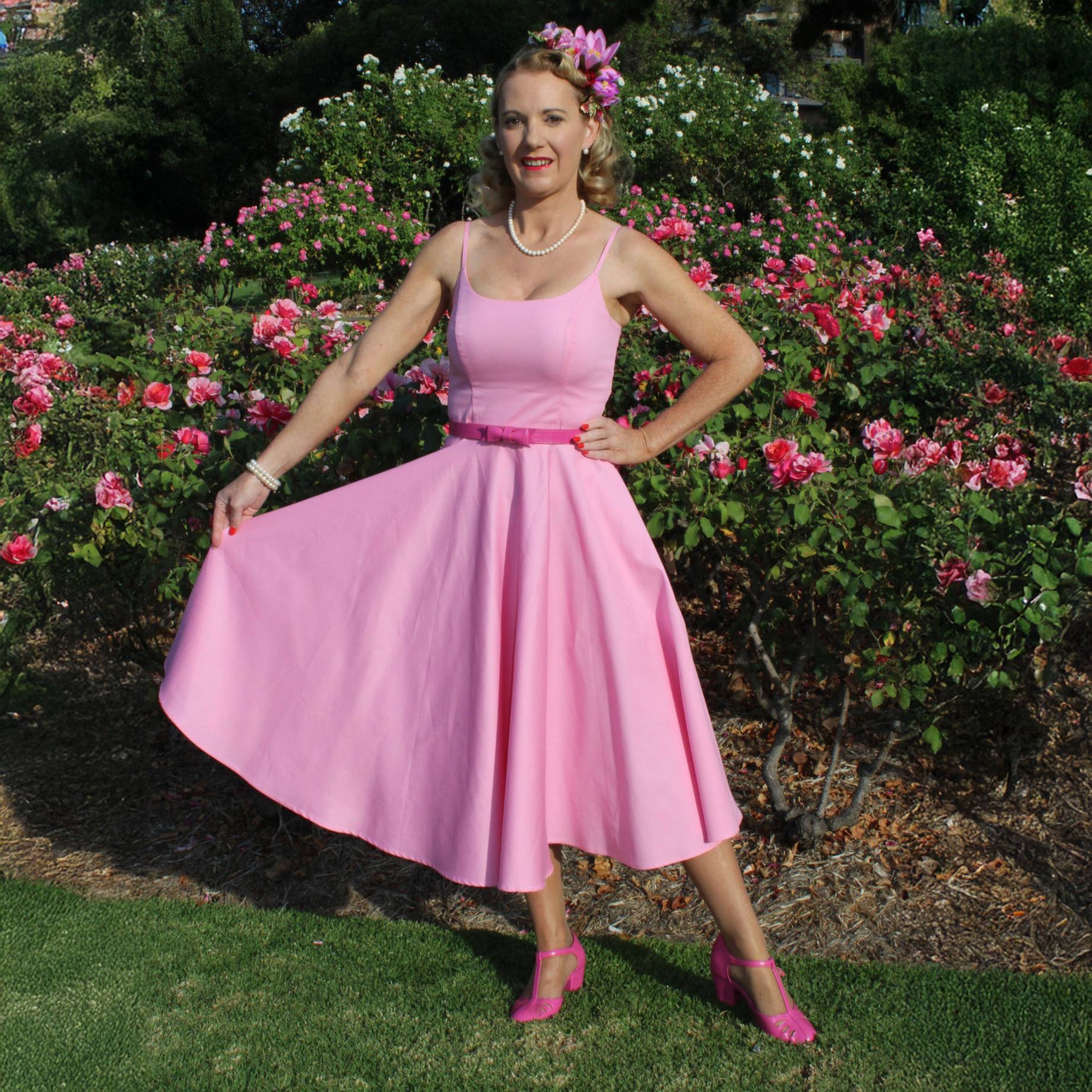 Tatyana Clothing - Vente Robe – femme - Robe midi Peggy évasée inspirée rétro9