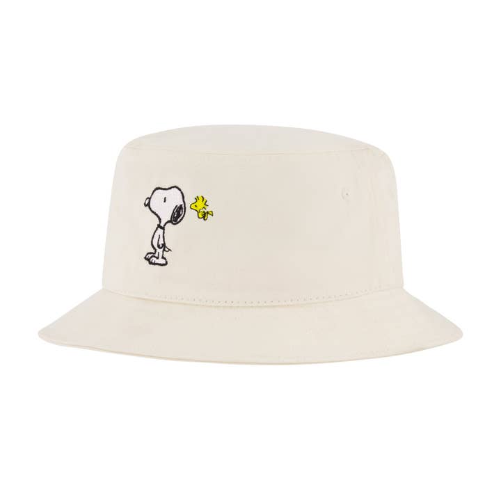 Concept One - Wholesale Bucket Hat - Unisex - Peanuts Snoopy And Woodstock Bucket Hat, Beige