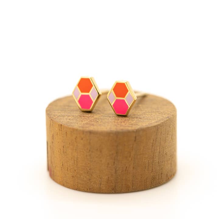 Tiny Deer Studio - Wholesale Stud/Post Earrings - Hex Tile Earrings