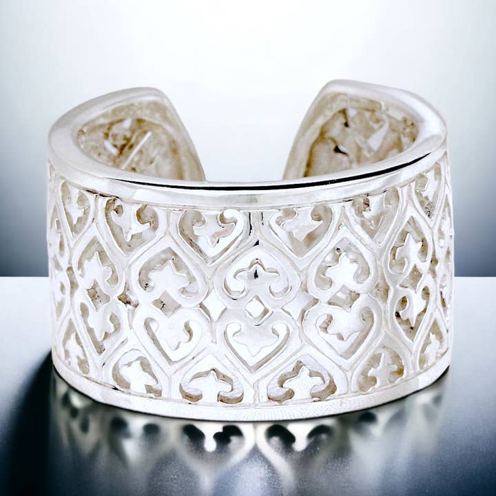 Ornamental 925 sterling silver ring in oriental style - adjustable statement ring - RG925-15 for wholesale by MadamLili