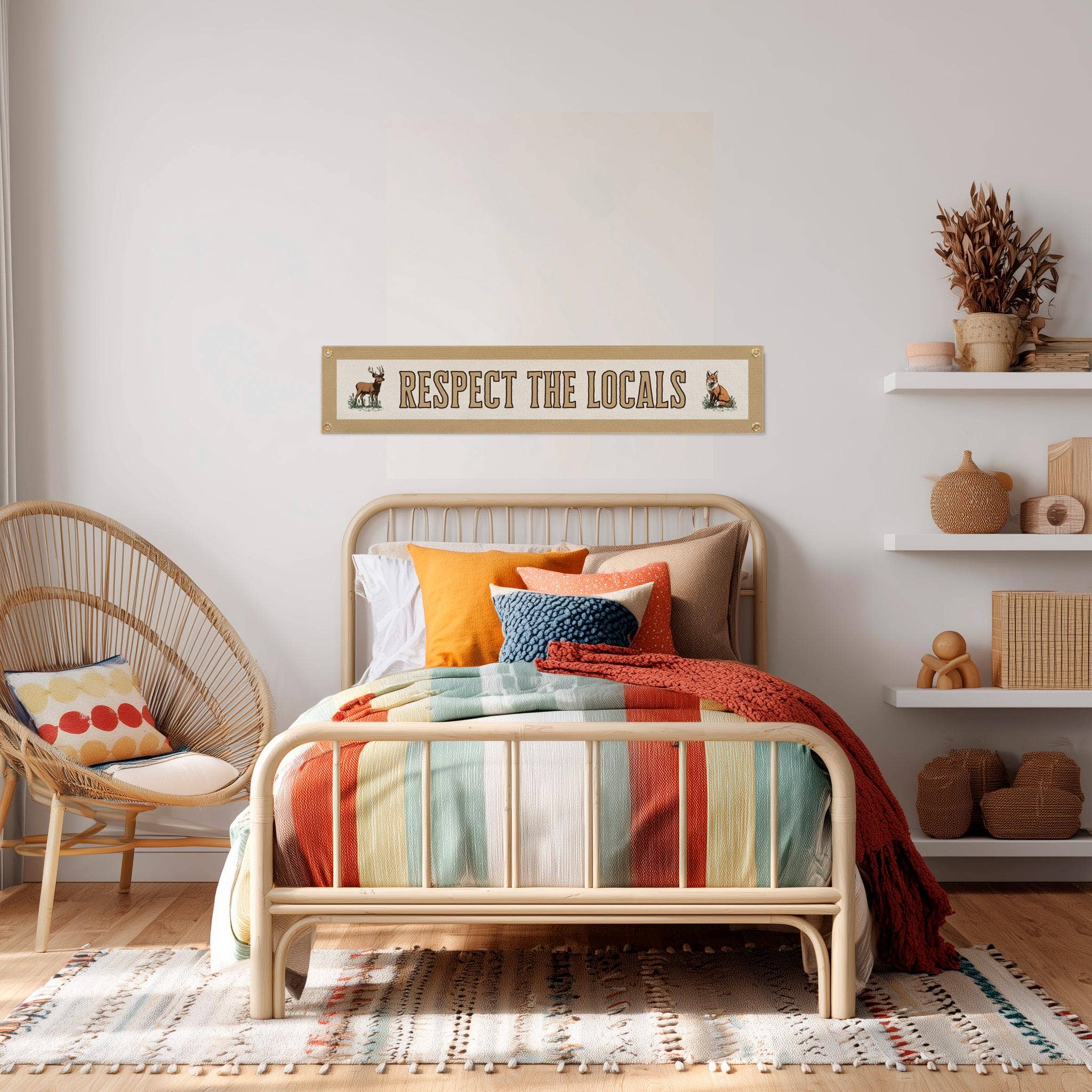 Benoit's Design Co. - Wholesale Sign - Respect The Locals Banner – Vintage Felt Flag2