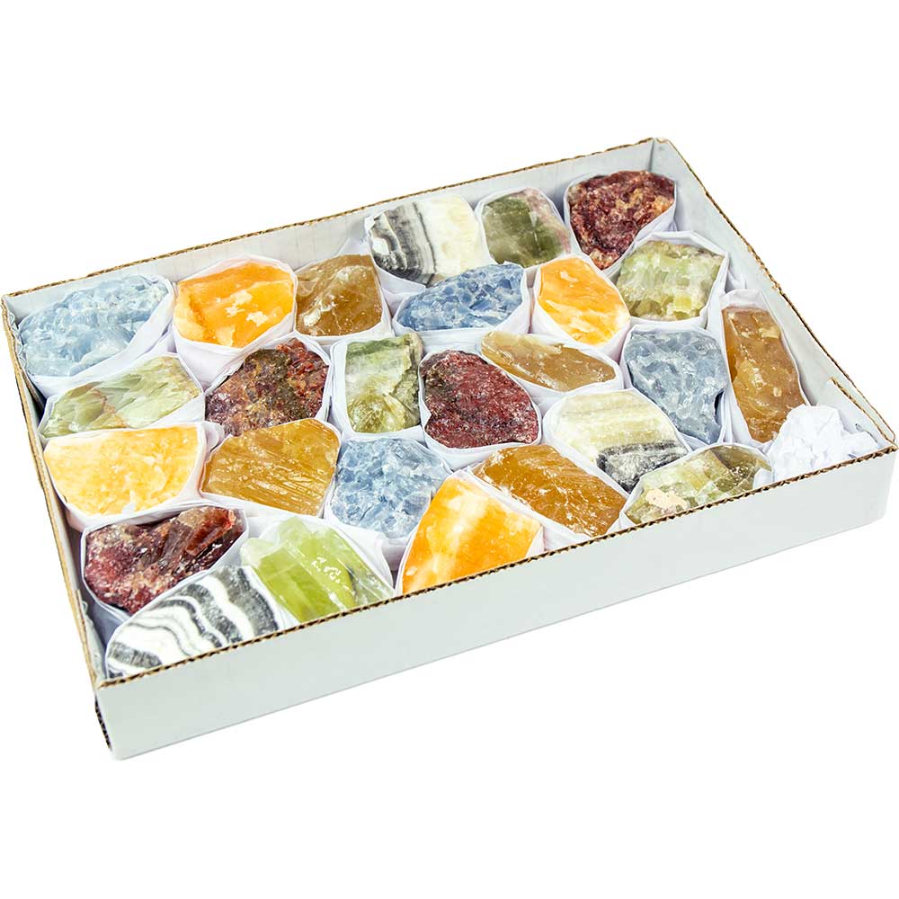 Kheops International - Vente Pierre et cristal de spiritualité - Pierre brute par le lot - Calcite mixte (2,4-2,6 lbs)2