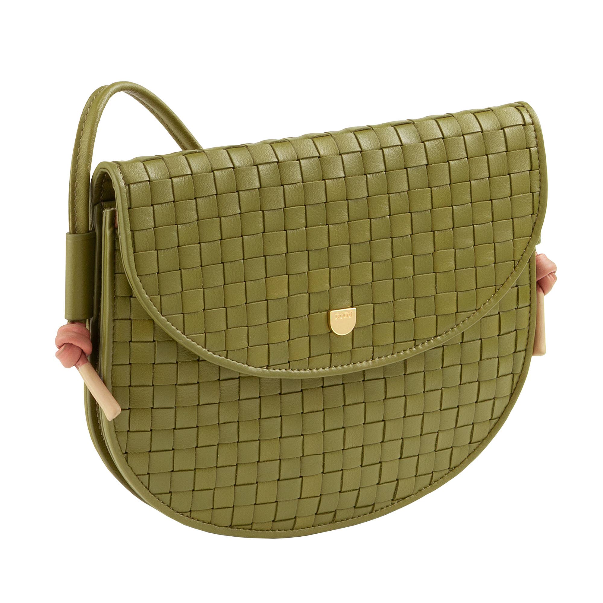 dudu - Wholesale Crossbody Bag - Women's - Dudu Medium Women'S Woven Leather Crossbody Bag Olive green2