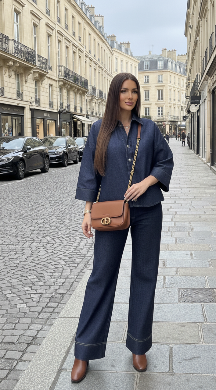 MOOYA - Wholesale Top & Pant Set (NOT Loungewear) - Women's - Oversized denim set - L3140