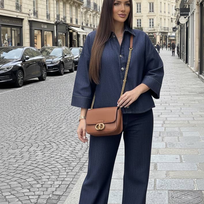 Oversized denim set - L314 and other Purchase Wholesale conjuntos. Free Returns & Net 60 Terms on Faire trending on Faire.