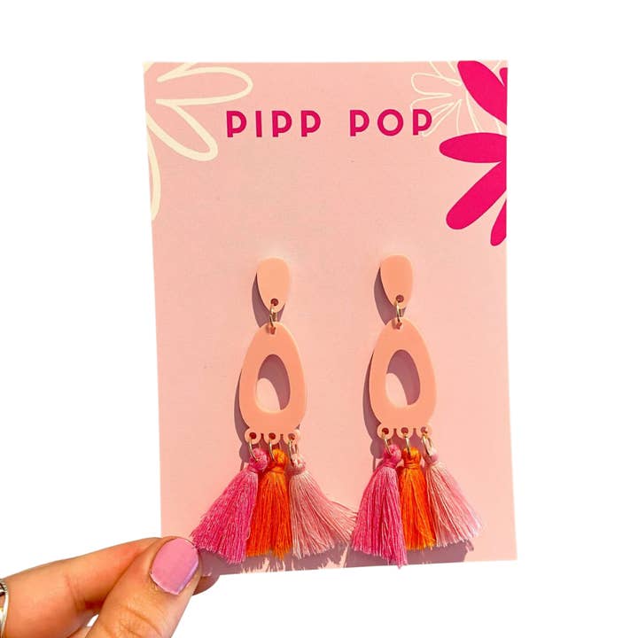 Remi Tassel Dangles - Blush 1.0 for wholesale by Pipp Pop