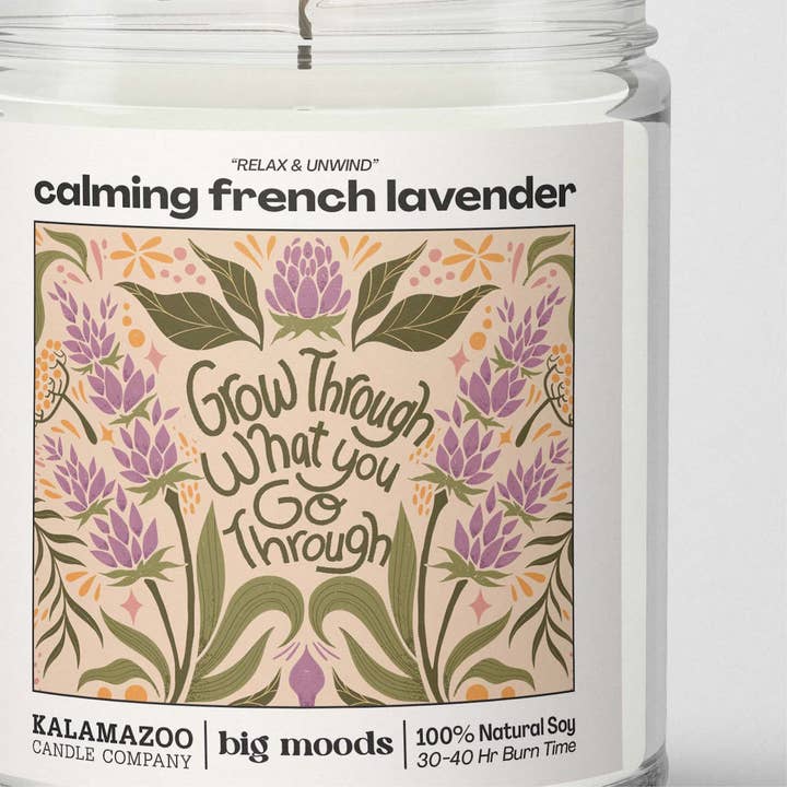 Big Moods - Wholesale Jar/Filled Candle - "Grow Through" Calming French Lavender - Luxury Soy Candle1