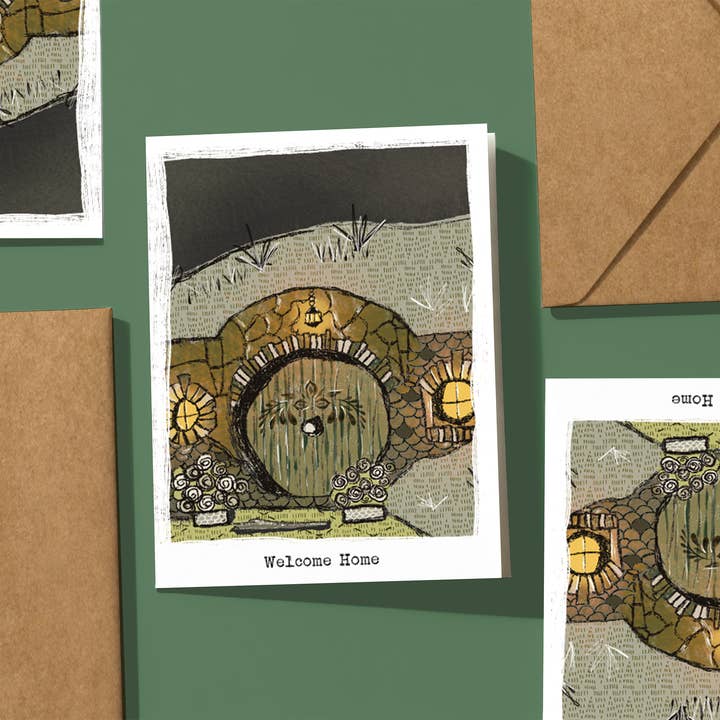 Carte de crémaillère pour maison douillette – Intérieur vierge pour la vente par Yellow Birds Design