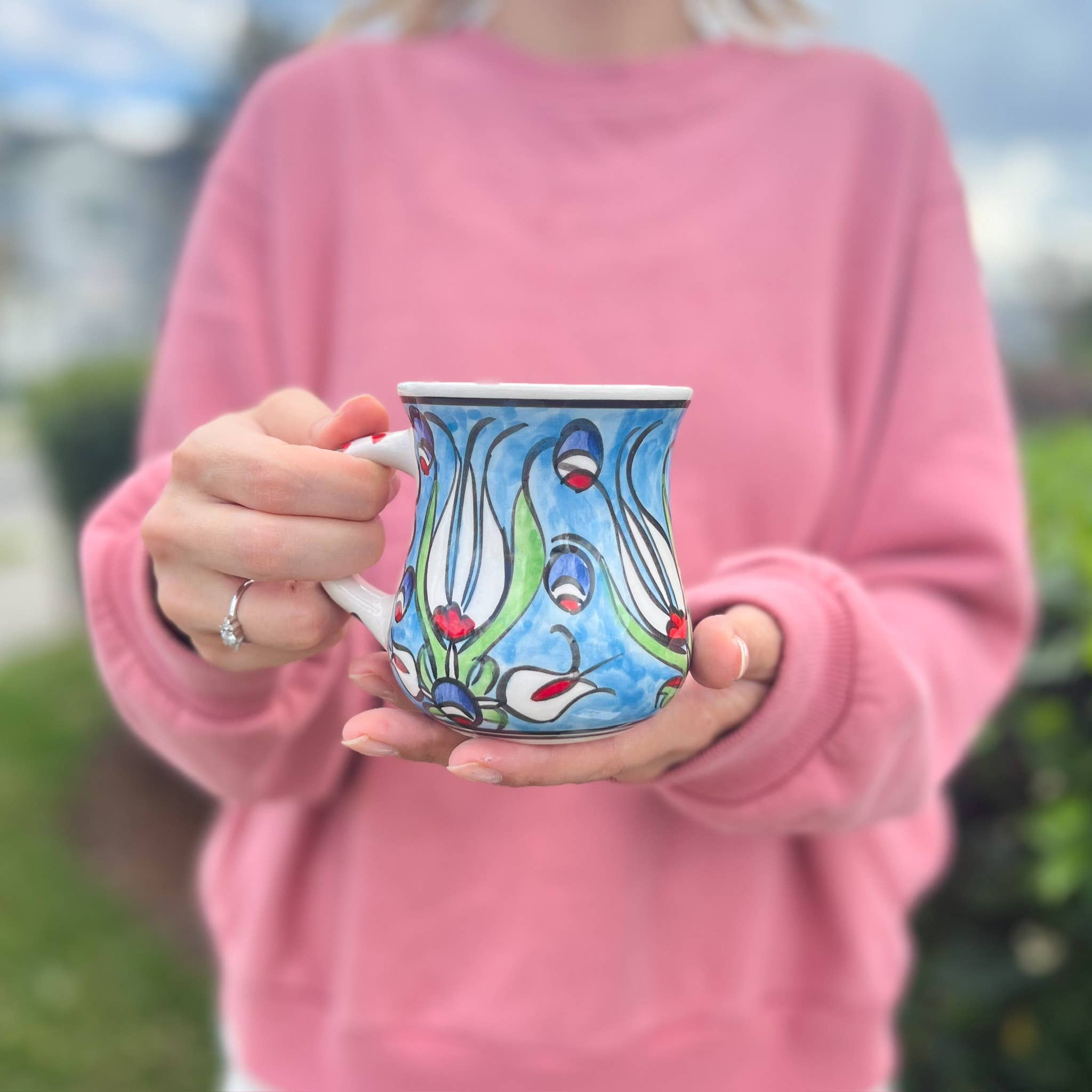 Umays Boho - Venta al por mayor Taza - Taza de cerámica hecha a mano con decoración de cocina, taza de café1
