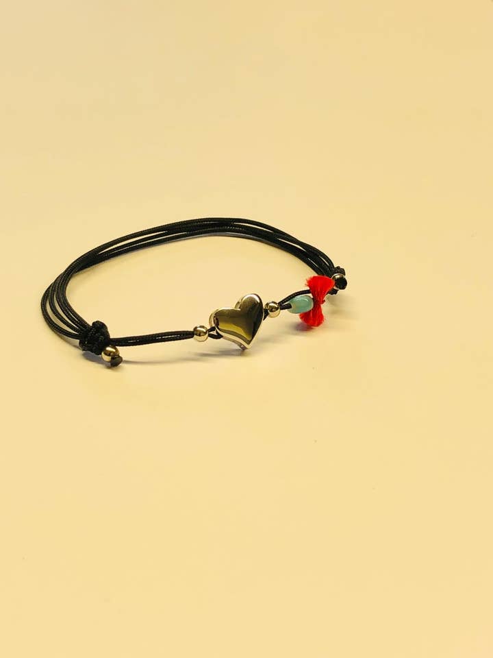 Pulsera de Seda Plateada de Elegancia del Corazón para venta al por mayor de DEMARCA