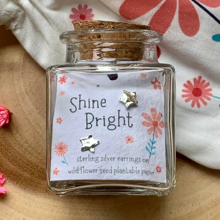 Sterling Silver Shine Bright Star flaskörhängen för wholesale av Ginger & Roo