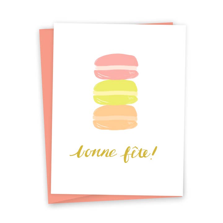 Söt mattema födelsedagskort - Macaroon Stack för wholesale av funday goods