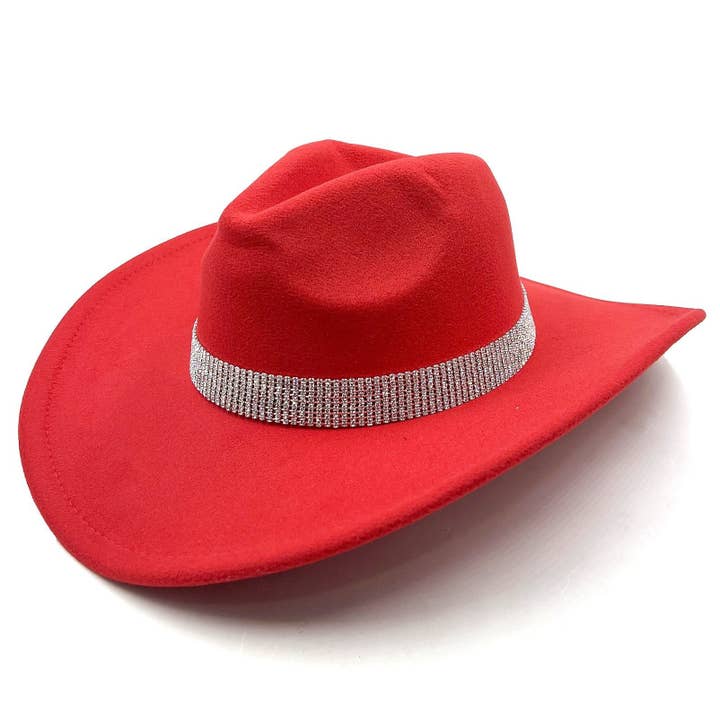 Chapeau de cowboy à bande de cowboy en strass audacieux pour la vente par Diacly