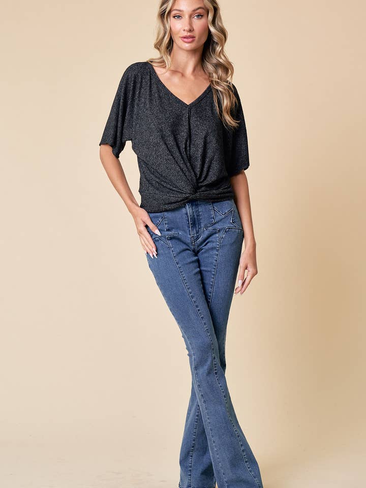 Saints & Hearts – Top de malha - Mulher por atacado – ST3833A TOP FRONTAL TORCIDO CASUAL LUZ7