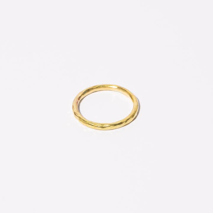 Simple Band Stacking Ring | Hammered Brass for wholesale by MULXIPLY