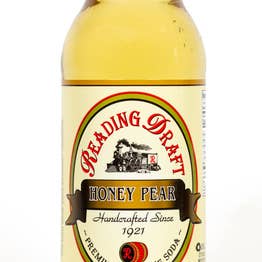 Reading Draft Honey Pear Soda, Glass Bottle 12ct for wholesale by Grandpa Joe's Candy Shop
