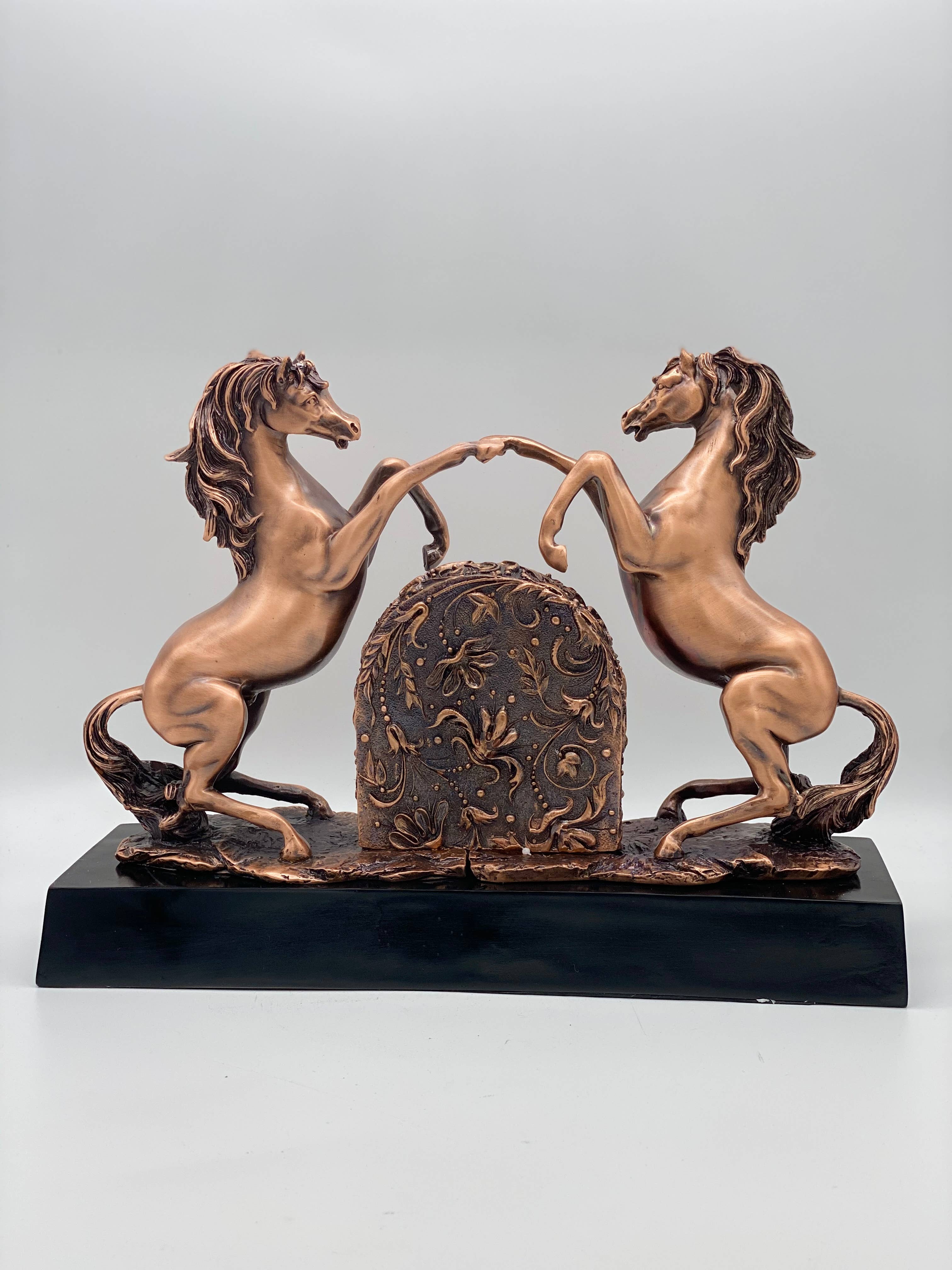Wholesale Bronze Twin Horse Clock Marble Base for your store - Faire