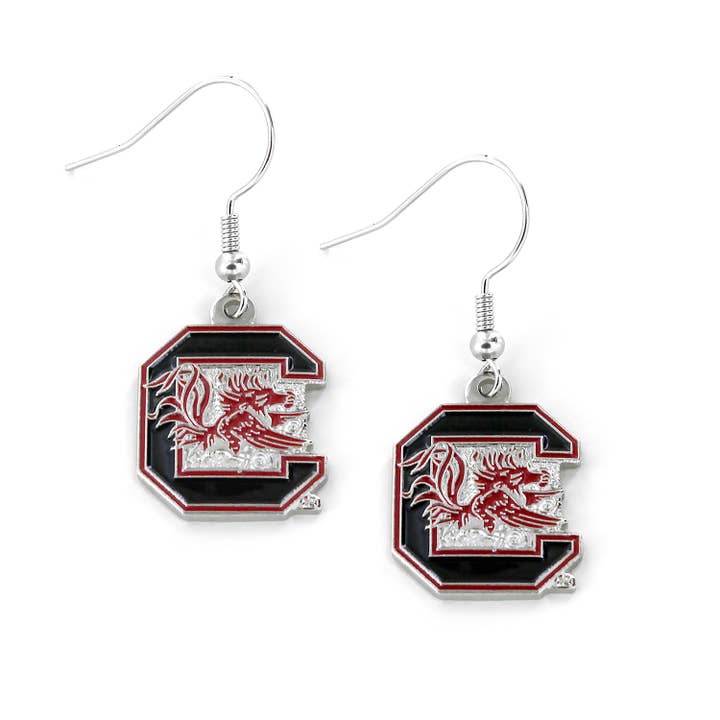 NCAA South Carolina Gamecocks Logo Dangle Earrings for wholesale by Aminco USA