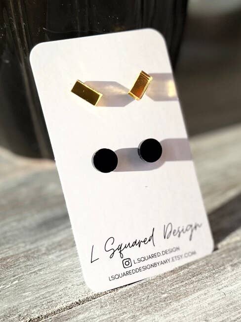 Minimalist Studs Set of Two Earrings, Nickel Free for wholesale by L Squared Design