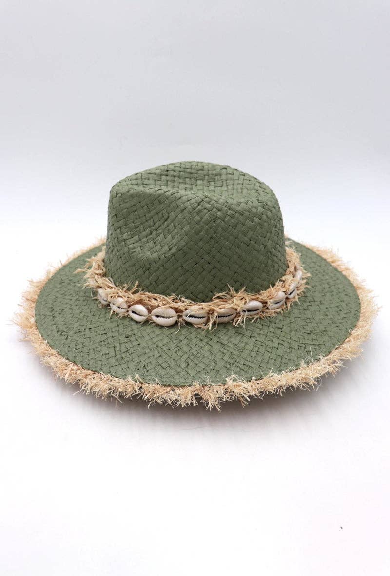 LIL' MOON - Venta al por mayor Sombrero de paja - Mujer - Sombrero con bordes deshilachados y conchas ajustable, talla única9