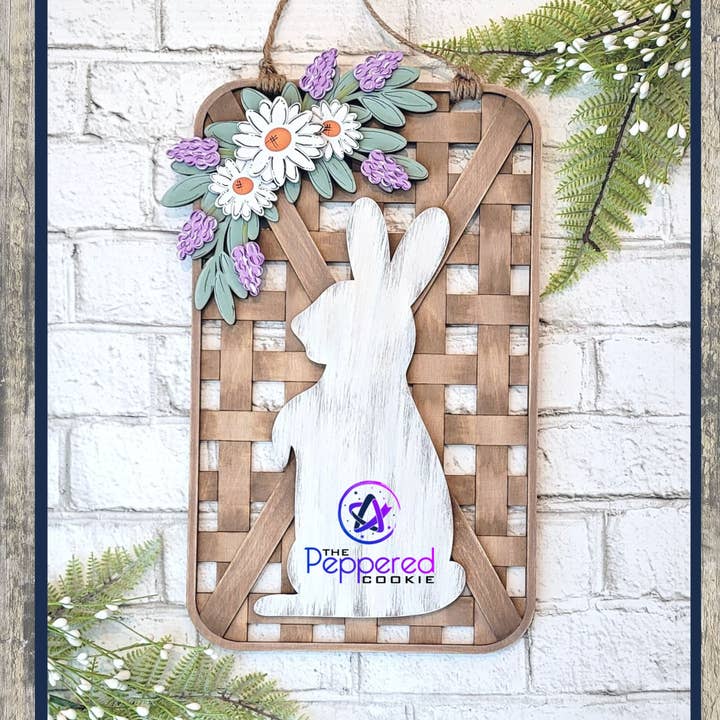 Home Decor - Easter Bunny Woven Basket UNFINISHED for wholesale by The Peppered Cookie