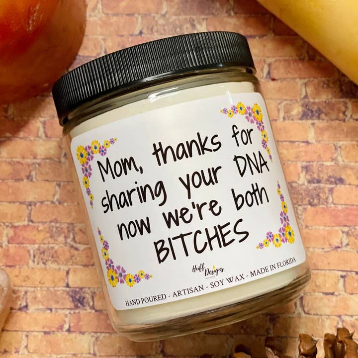 Dna, regalo divertente per la mamma, regalo per la festa della mamma, regalo per la mamma per la vendita all'ingrosso da parte di Huff Designs Candle Co