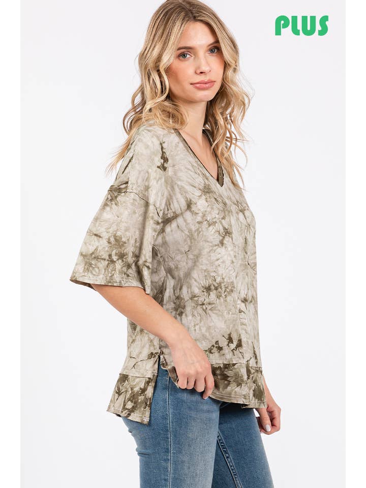 ZiA Apparel - Wholesale Tunic - Women's - A comfortable tie-dye printed plus top