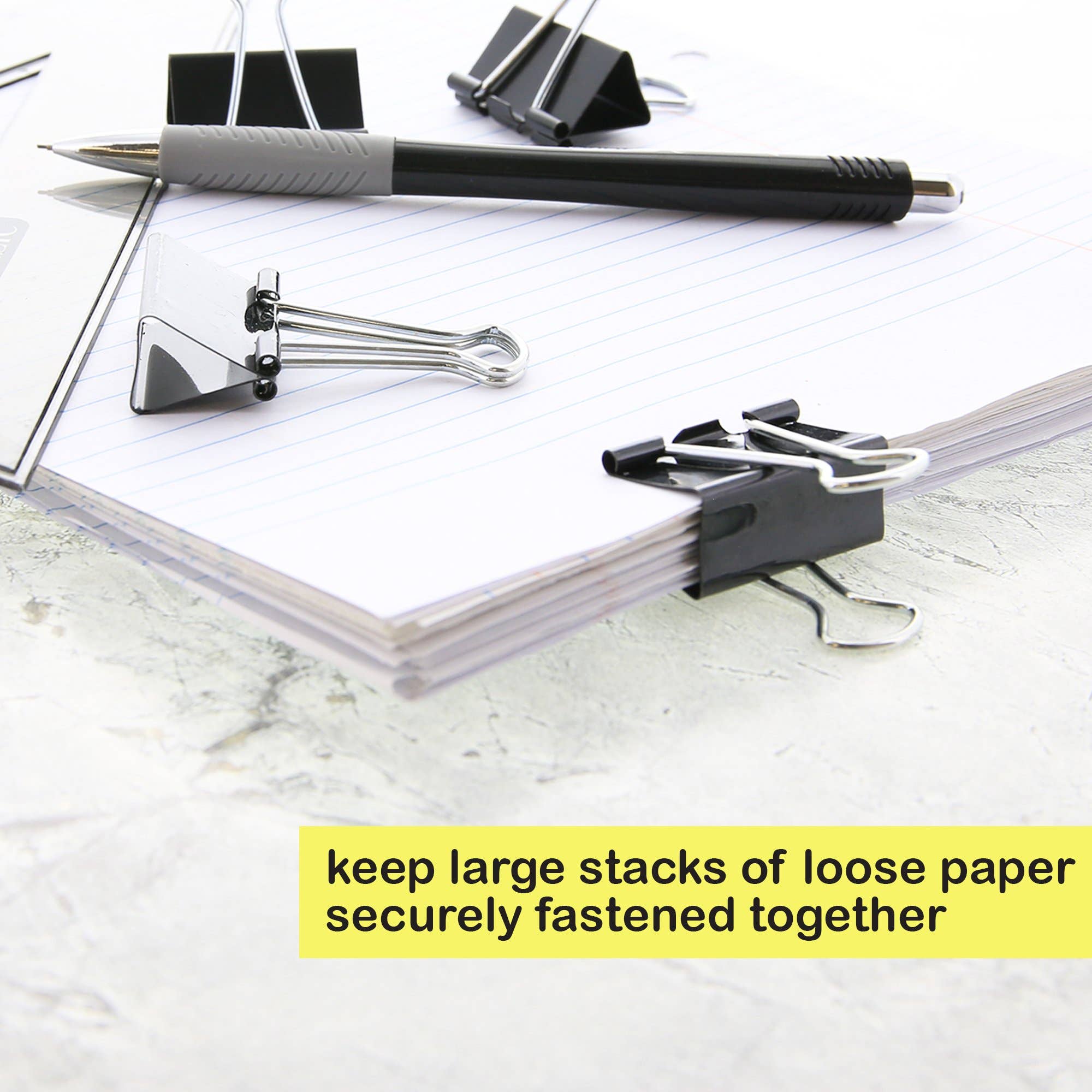 Luna Office Supply -  Everyday Essential – wholesale Binder clip – Black Binder Clip9