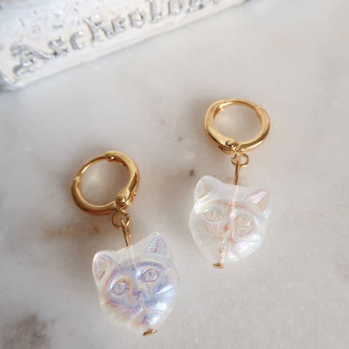 Ghost Kitty Earrings for wholesale by Bittersweet