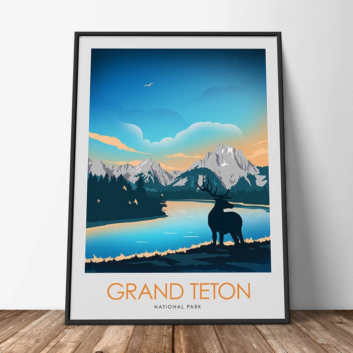 Imprimé minimaliste du parc national de Grand Teton pour la vente par Studio Inception