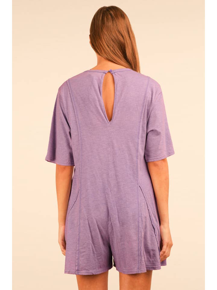 VERY J - Wholesale Romper - Women's - NP70727-Mineral Washed Oversized Knit Comfy Romper12