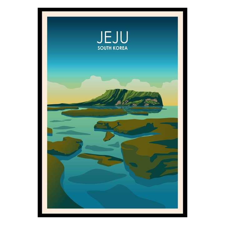 Poster de l'île de Jeju en Corée du Sud pour la vente par Places of Art