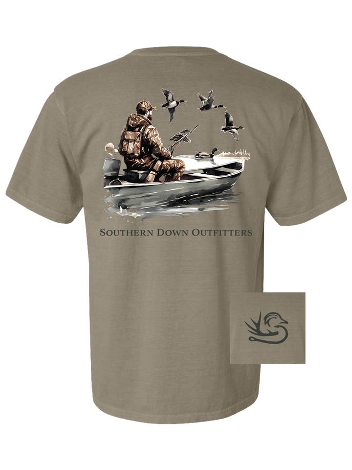 Duck Boat Tee for wholesale by Southern Down Outfitters