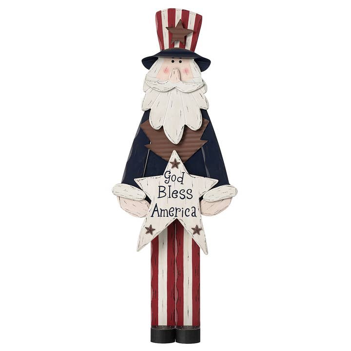 36"- Rustikale Uncle Sam Patriotische Figurine für den Großhandel von RC Home Decor